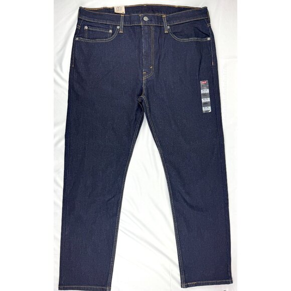 NWT Levi's 502 Taper Stretch Men's Denim Blue Jeans Size 38x32 Dark - Picture 1 of 12